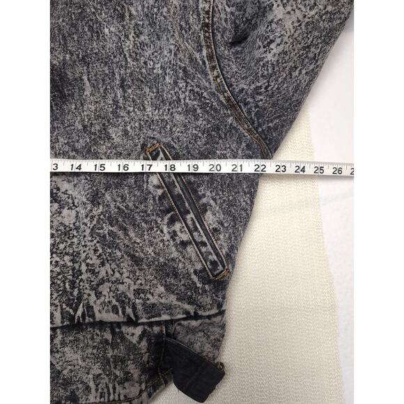 Vintage Nixit Acid Wash Military Denim Jean Jacket Gold‎ Button Size Large 80's - Picture 7 of 7